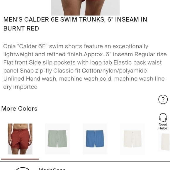 ONIA CALDER 6E SWIM TRUNKS IN BURNT RED, sz MEDIUM - Picture 16 of 16